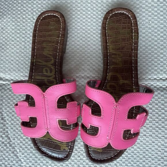 Sam Edelman Bay Flat Sandal Bright Pink Women’s Size 9 - Picture 6 of 9